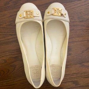 Tory Burch white flats